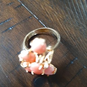Gold and coral ring
